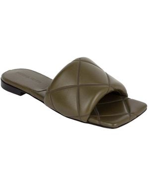 Bottega Veneta Lambskin Rubber Lido Slide (Authentic Pre-Loved) - Brown