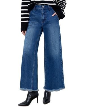 Alice + Olivia Emory High-Rise Wide Leg Stove Pipe Cropped Jean - Blue