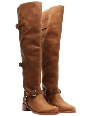 FARM Rio Over-The-Knee Leather Boot - Brown