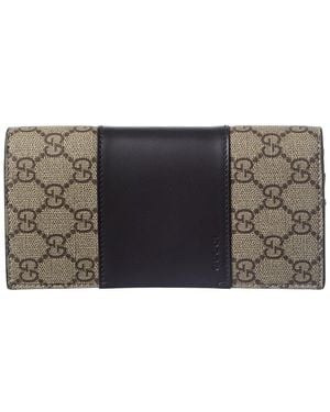 Gucci GG Supreme Canvas & Leather Wallet - Gray