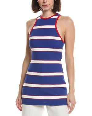 Alice + Olivia Pania Racerback Rib Long Tank - Blue