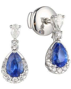 Gregg Ruth 14K 1.44 Ct. Tw. Diamond & Sapphire Earring - Blue