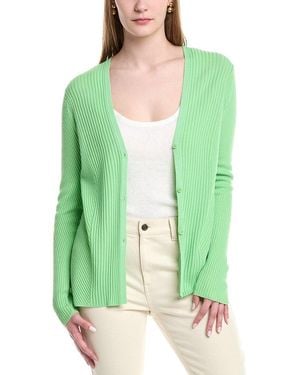 Lafayette 148 New York Ribbed Cardigan - Green