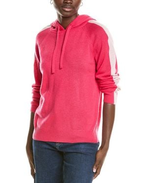Brodie Cashmere Wool & Cashmere-Blend Lurex Stripe Hoodie - Pink