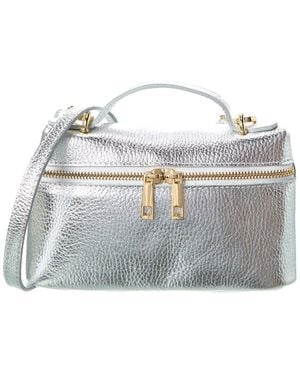 Persaman New York Livia Leather Crossbody - Grey