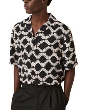 Reiss Makarb Abstract Floral Print Shirt - Black