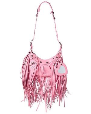 Balenciaga Le Cagole Xs Leather Shoulder Bag - Pink