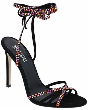 Paris Texas Holly Nicole Leather Sandal - Black