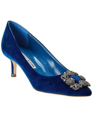 Manolo Blahnik Hangisi 50 Velvet Pump - Blue