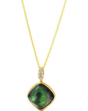 Le Vian Le Vian 14K 5.46 Ct. Tw. Diamond & Quartz Random Cuts Pendant Necklace - Metallic