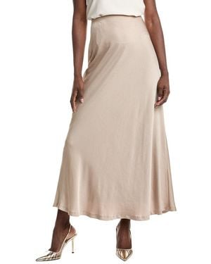 Kenneth Cole Bias Flare Maxi Skirt - Natural