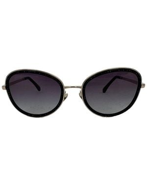 CHANEL Gradient Crystal Round Glasses (Authentic Pre-Loved) - Brown