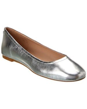 Stuart Weitzman Nadine Leather Flat - White