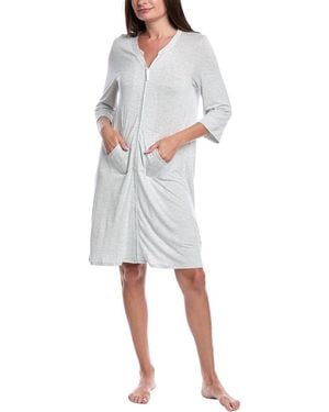 Ellen Tracy Front Zip Robe - White