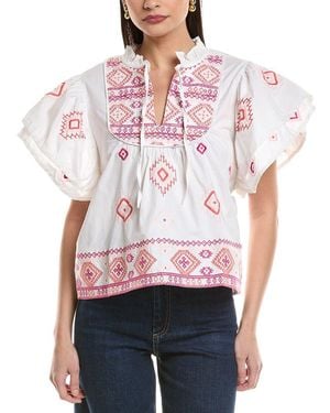 Sail To Sable Embroidered Top - White