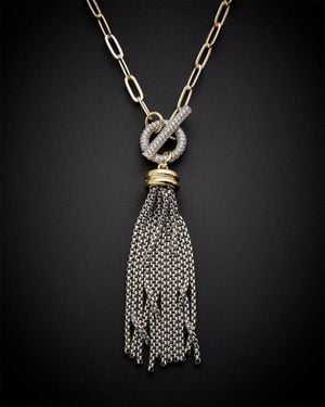 Juvell 18K Plated Cz Toggle Necklace - Black