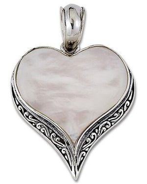 Samuel B. Silver Mother-of-pearl Heart Pendant - Metallic