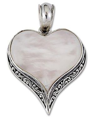 Samuel B. Silver Mother-of-pearl Heart Pendant - Metallic