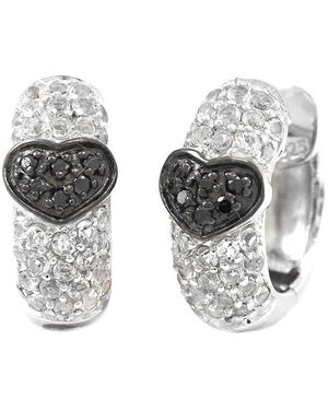 Gemstones Silver 1.22 Ct. Tw. Diamond & White Topaz Earrings
