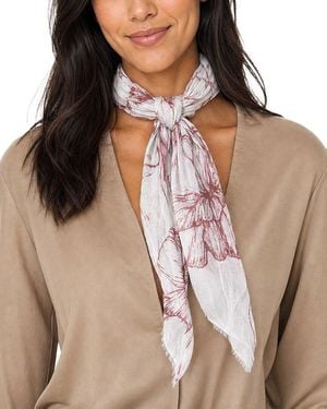 Blue Pacific Floral Sketch Neckerchief - Natural