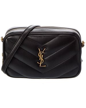 Saint Laurent Loulou Mini Leather Camera Bag - Black