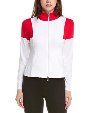 Post Card Zip Sweater Top - White