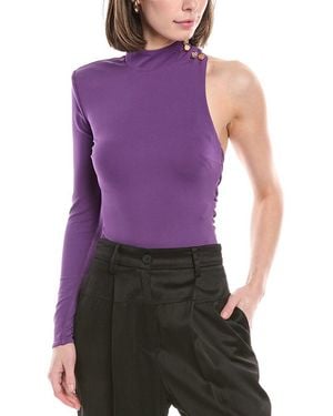 Elisabetta Franchi Asymmetrical Bodysuit - Purple