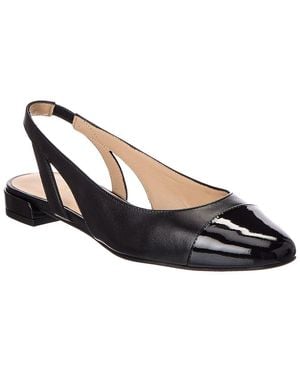 Stuart Weitzman Sleek Leather Slingback Flat - Blue