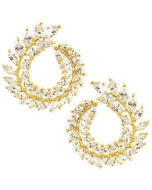 Eye Candy LA Charlotte 24k Gold Plated Cz Loop Earrings - Metallic
