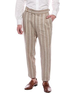 Isaia Wool & Linen-Blend Trouser - Natural