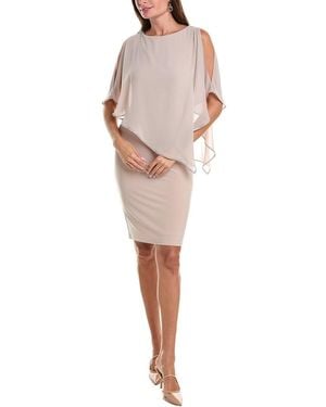 Joseph Ribkoff Chiffon Overlay Dress - Natural
