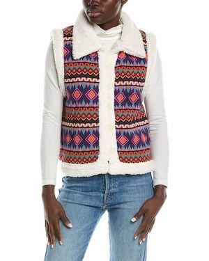 Johnny Was Yuya Sherpa Reversible Alpaca Vest - White