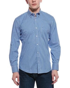 Tailorbyrd Signature Gingham Button Down Shirt - Blue