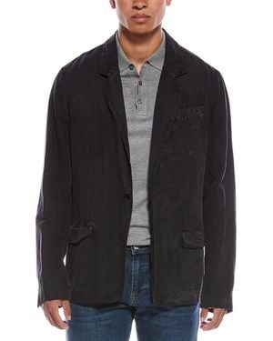 AllSaints Alfawn Linen-Blend Blazer - Black