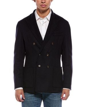 Eleventy Peakot Wool & Cashmere-Blend Coat - Black