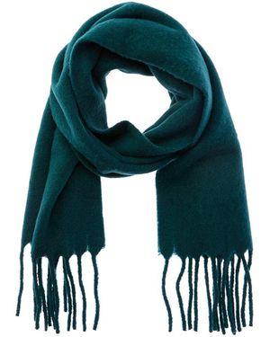 Vince Lofty Solid Leather-Trim Wool & Alpaca-Blend Scarf - Green