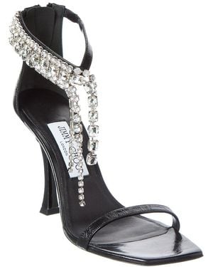 Jimmy Choo Variety 100 Leather Sandal - Black