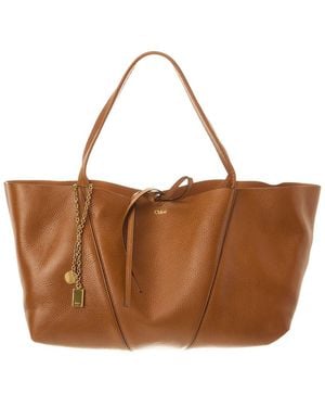 Chloé East West Leather Tote - Brown