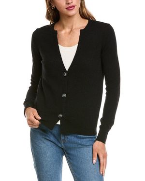 Philosophy Split V-Neck Cashmere Cardigan - Black