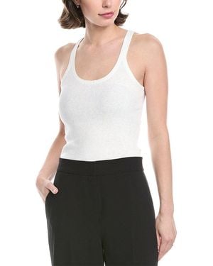 Enza Costa Knit Strappy Linen-Blend Tank - White