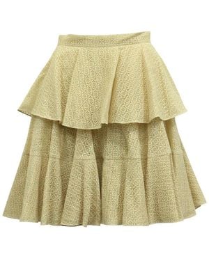 McQueen Ruffled Lace Tiered Skirt (authentic Pre-loved) - Natural