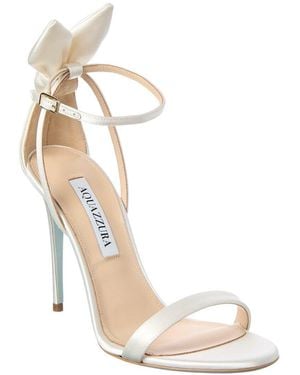Aquazzura Bow Tie Satin Sandal - White