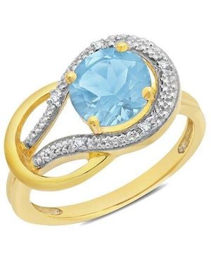 MaxColor 10k 2.60 Ct. Tw. Diamond & Blue Topaz Eternity Ring
