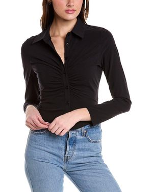 rosewater remi Ruched Front Top - Black