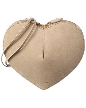 Alaïa Le Coeur Suede & Leather Crossbody - Natural
