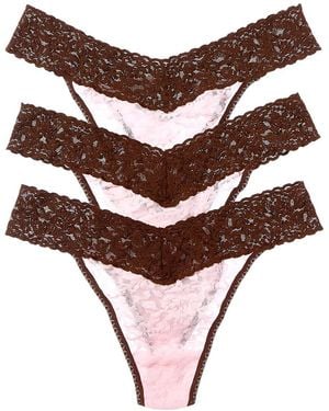 Hanky Panky 3Pk Colorplay Original Thong - Brown