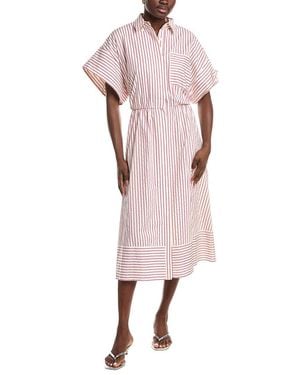 Maje Rhinestone Midi Shirtdress - Pink