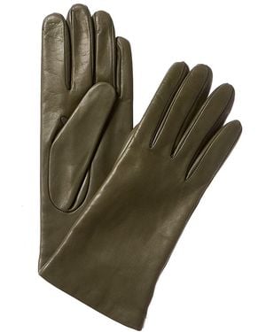 Portolano Cashmere-lined Leather Gloves - Green