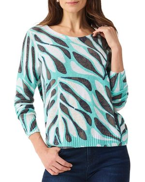 NIC+ZOE Petite Flora Grid Supersoft Sweater - Green