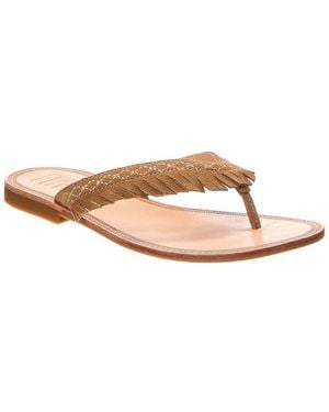 Frye Ava Fringe Suede Sandal - White
